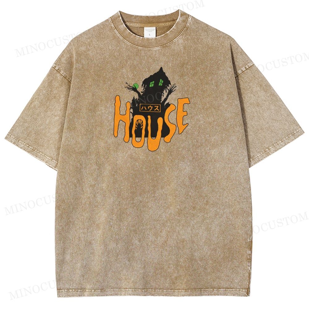 House (Hausu) Surreal Comedy Horror Retro Collage Graphic Washed T-Shirt
