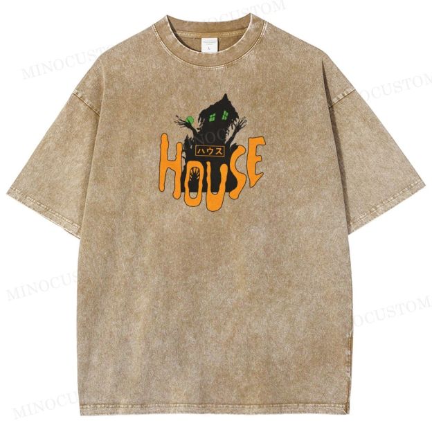 House (Hausu) Surreal Comedy Horror Retro Collage Graphic Washed T-Shirt