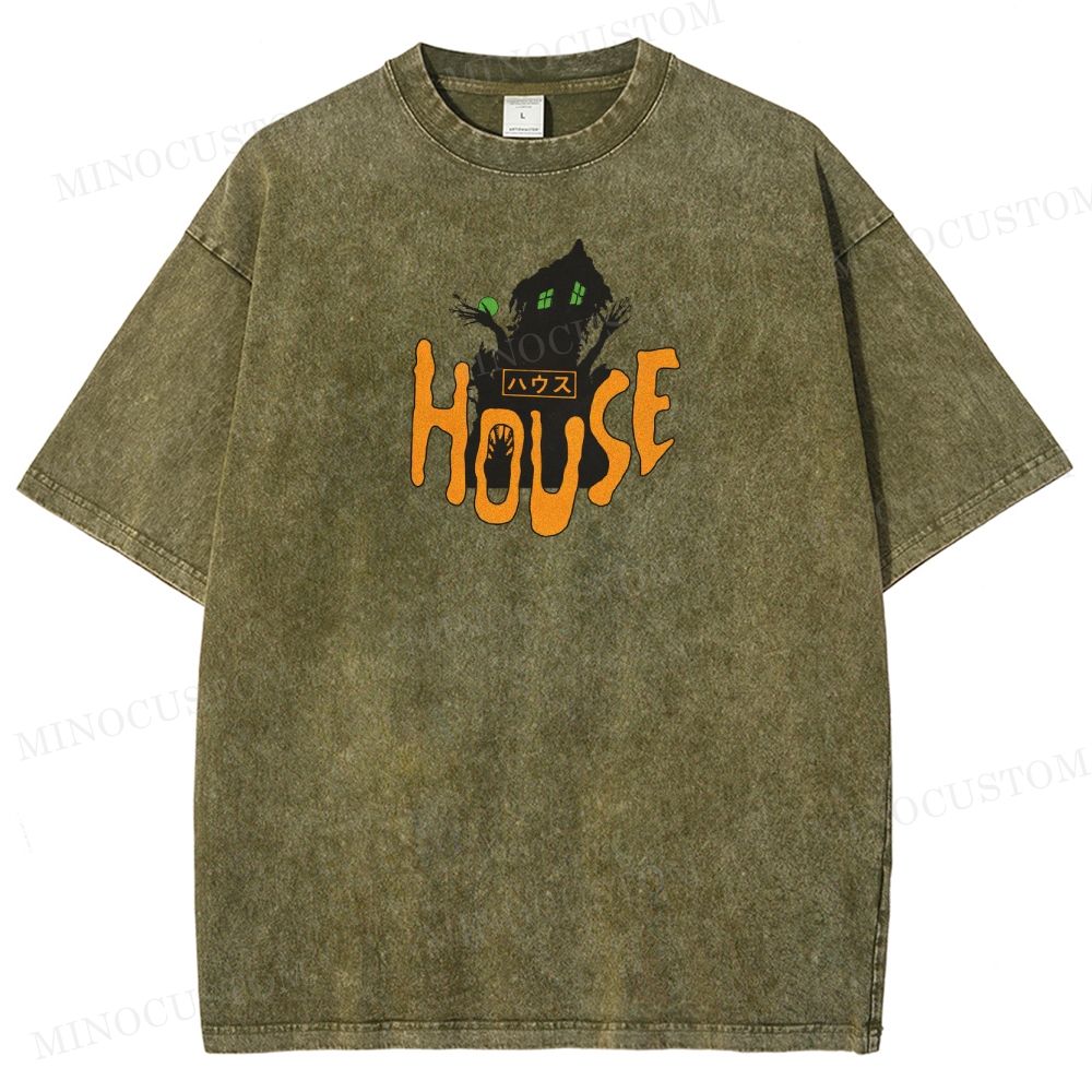 House (Hausu) Surreal Comedy Horror Retro Collage Graphic Washed T-Shirt