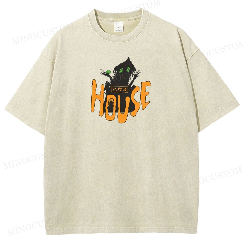 House (Hausu) Surreal Comedy Horror Retro Collage Graphic Washed T-Shirt