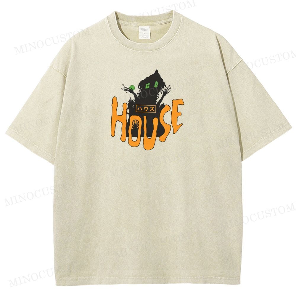 House (Hausu) Surreal Comedy Horror Retro Collage Graphic Washed T-Shirt