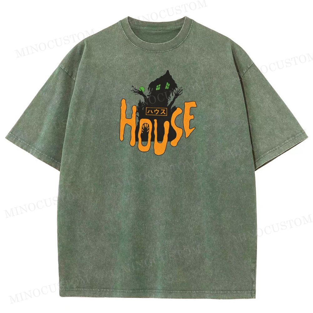 House (Hausu) Surreal Comedy Horror Retro Collage Graphic Washed T-Shirt