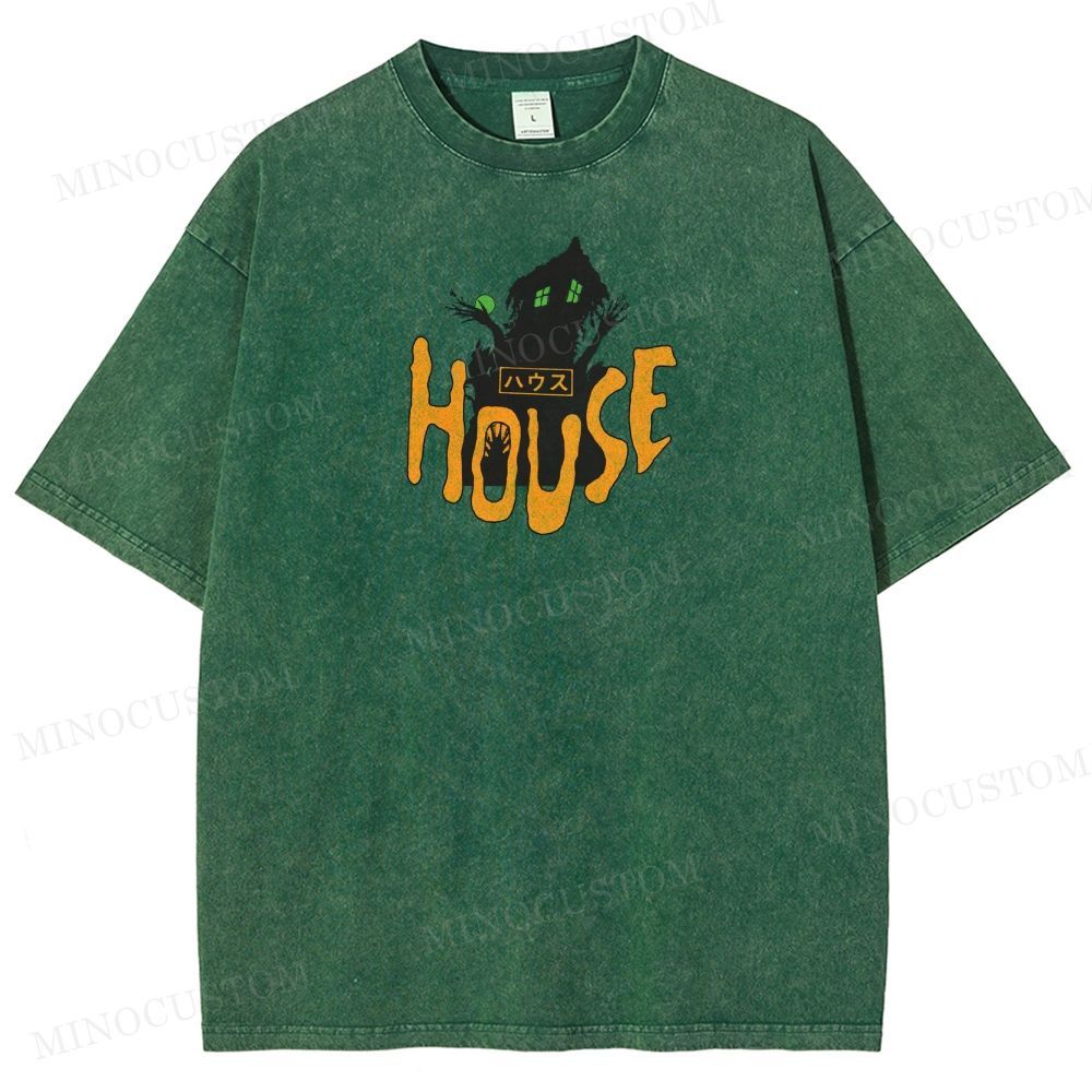 House (Hausu) Surreal Comedy Horror Retro Collage Graphic Washed T-Shirt