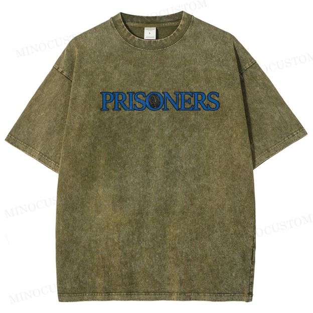 Prisoners Crime Thriller Retro Collage Graphic Washed T-Shirt 