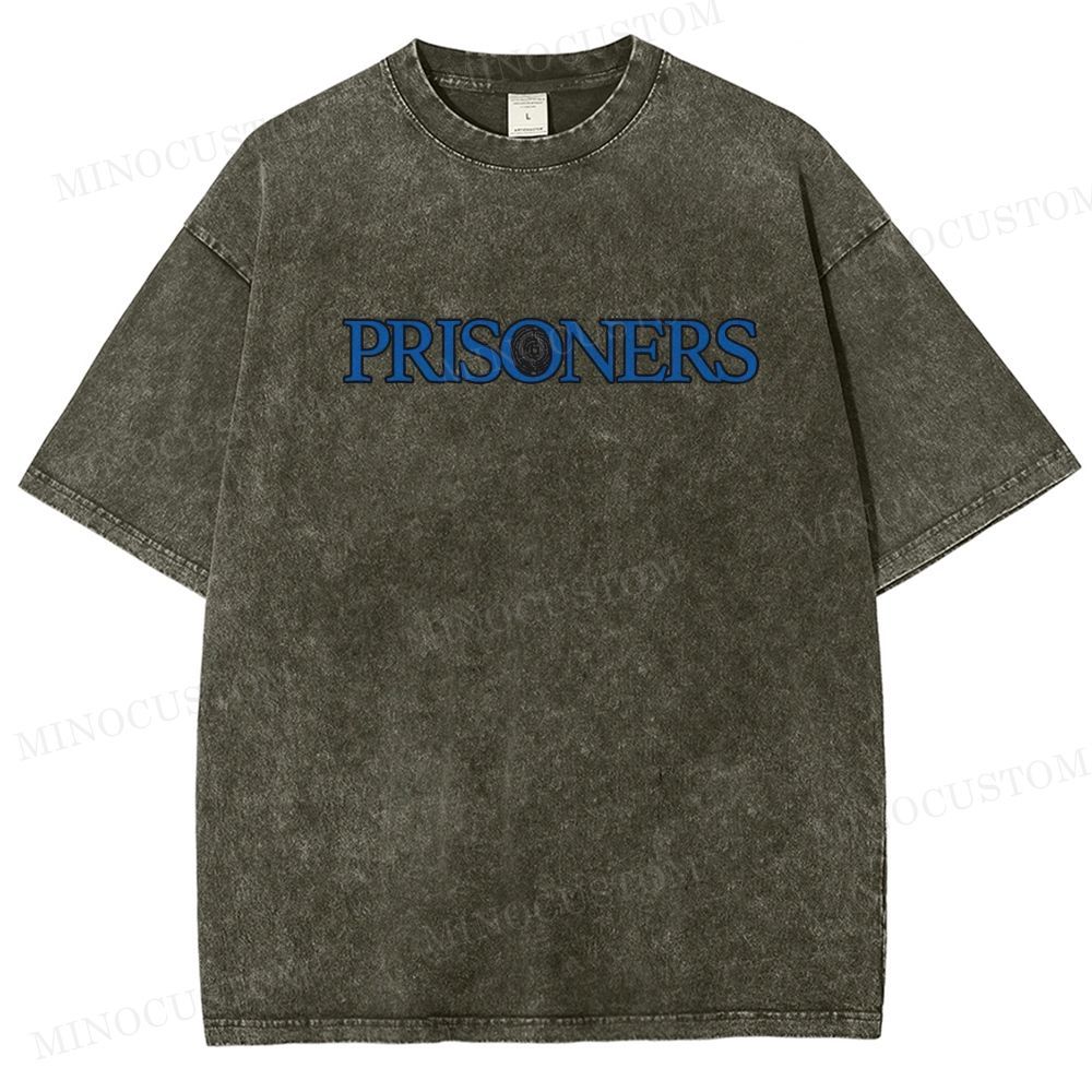 Prisoners Crime Thriller Retro Collage Graphic Washed T-Shirt 