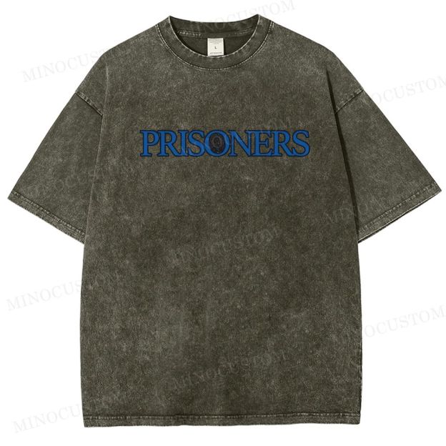 Prisoners Crime Thriller Retro Collage Graphic Washed T-Shirt 