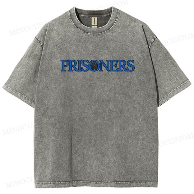 Prisoners Crime Thriller Retro Collage Graphic Washed T-Shirt 
