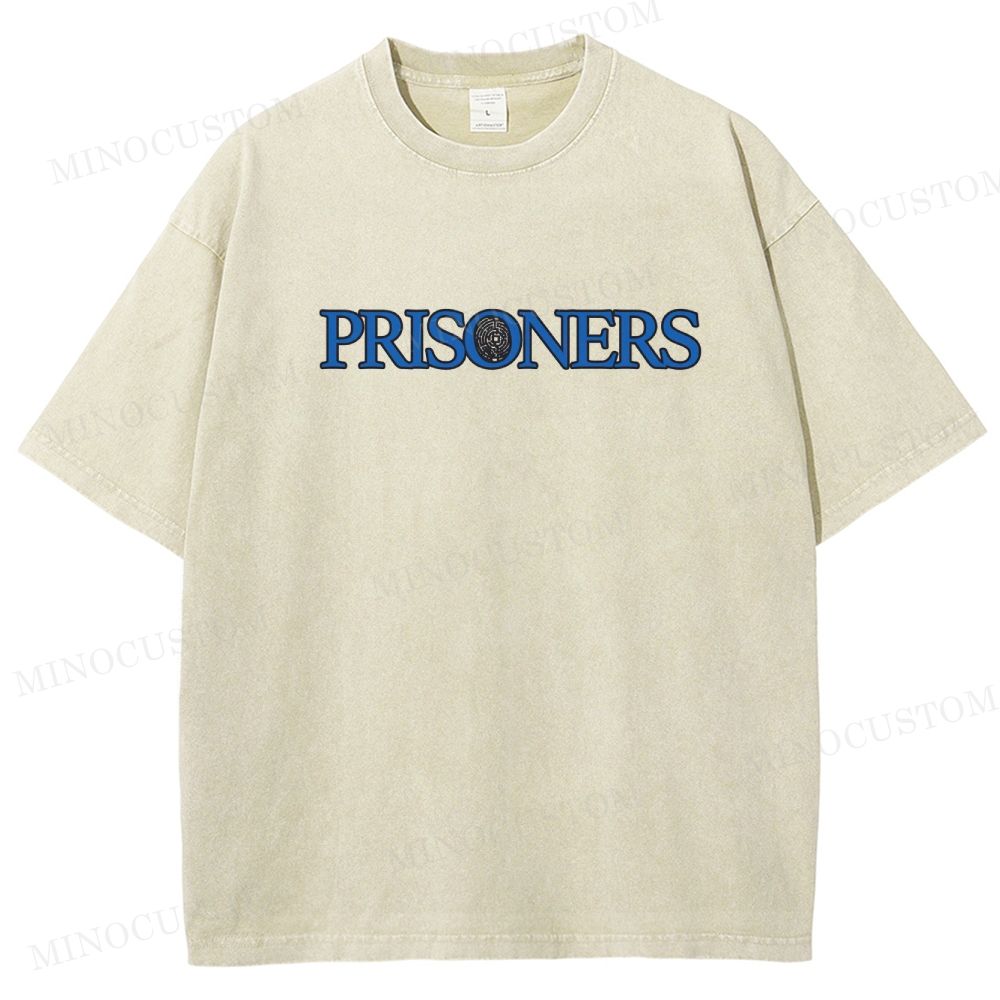 Prisoners Crime Thriller Retro Collage Graphic Washed T-Shirt 