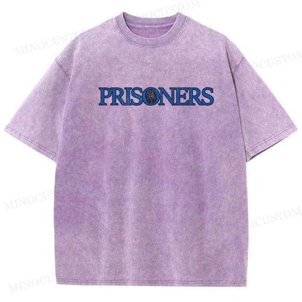 Prisoners Crime Thriller Retro Collage Graphic Washed T-Shirt 