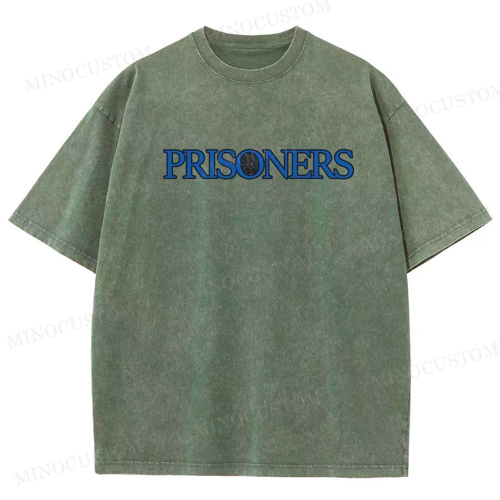Prisoners Crime Thriller Retro Collage Graphic Washed T-Shirt 
