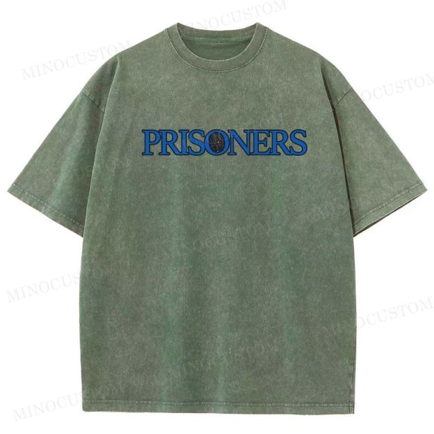 Prisoners Crime Thriller Retro Collage Graphic Washed T-Shirt 