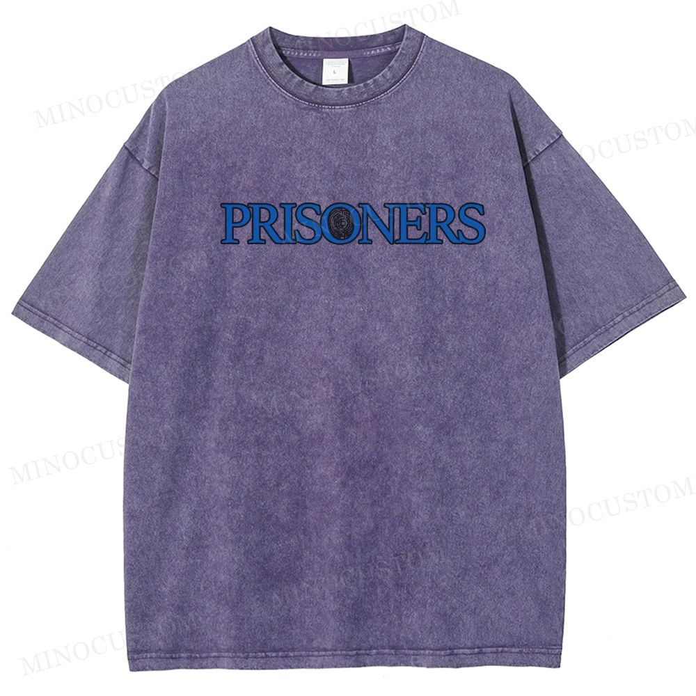 Prisoners Crime Thriller Retro Collage Graphic Washed T-Shirt 