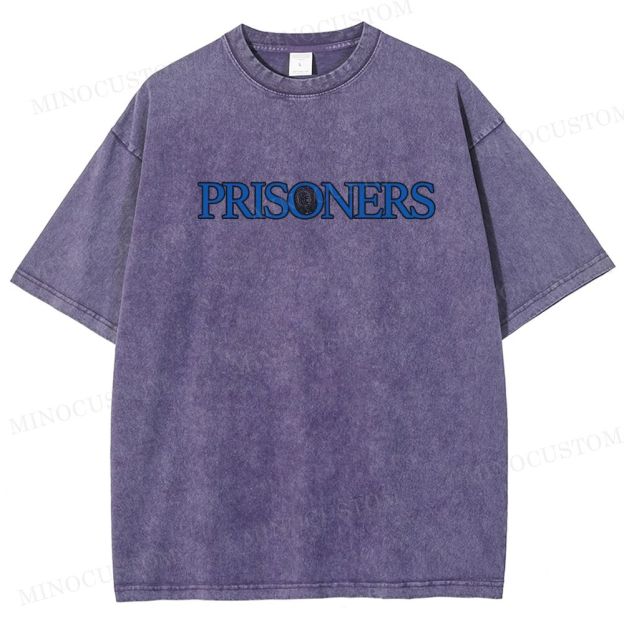 Prisoners Crime Thriller Retro Collage Graphic Washed T-Shirt 