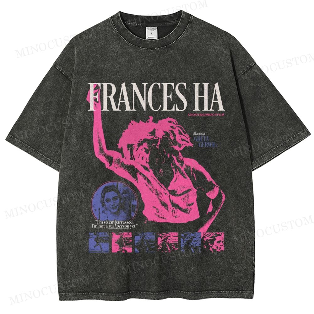 Frances Ha Comedy Drama Retro Collage Graphic Washed T-Shirt 