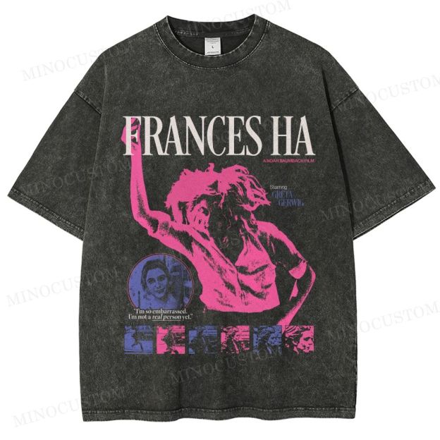 Frances Ha Comedy Drama Retro Collage Graphic Washed T-Shirt 