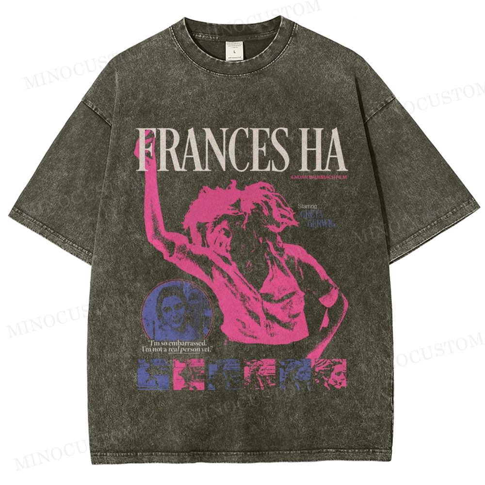 Frances Ha Comedy Drama Retro Collage Graphic Washed T-Shirt 