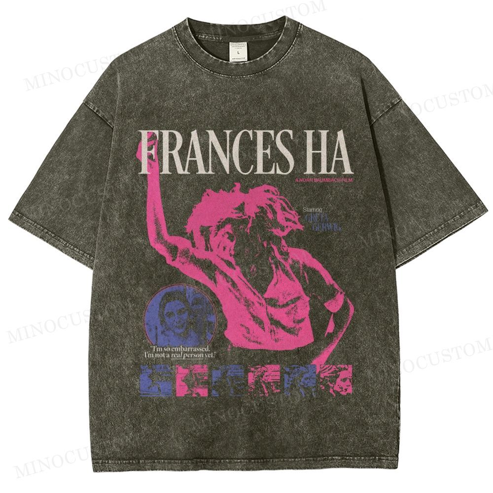 Frances Ha Comedy Drama Retro Collage Graphic Washed T-Shirt 
