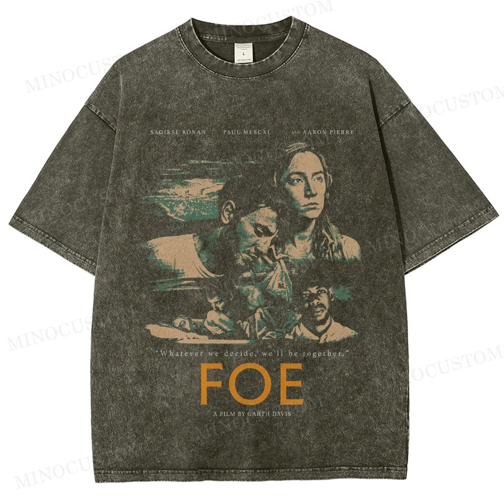 Foe Sci-Fi Thriller Retro Collage Graphic Washed T-Shirt 