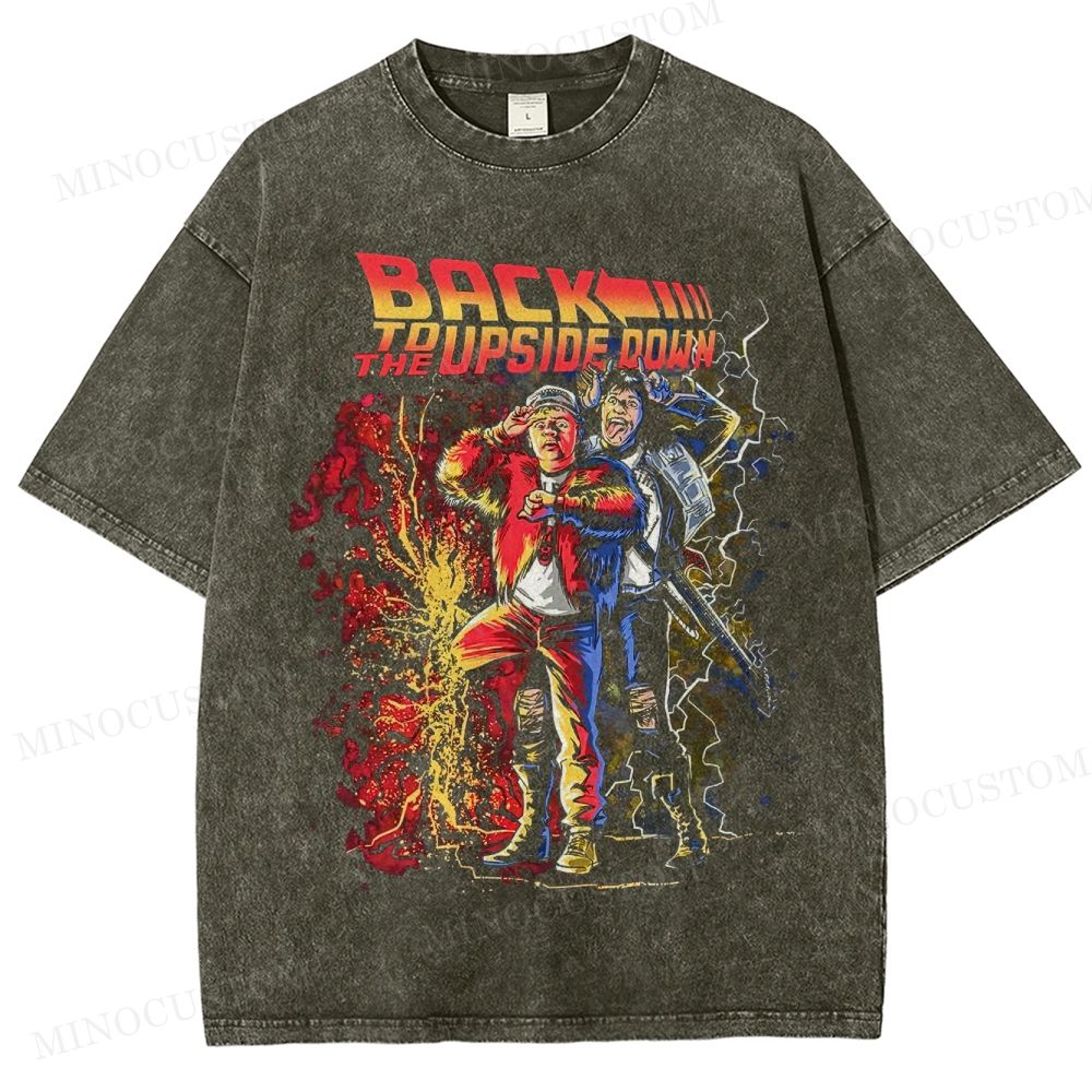 Stranger Things Sci-Fi Horror Retro Graphic Washed T-Shirt