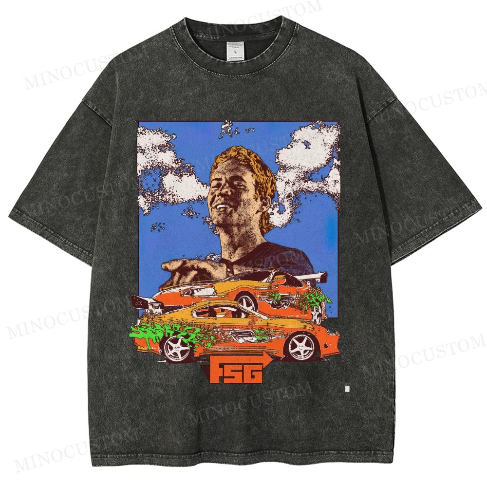 The Fast and the Furious Action Racing Retro Graphic Washed T-Shirt