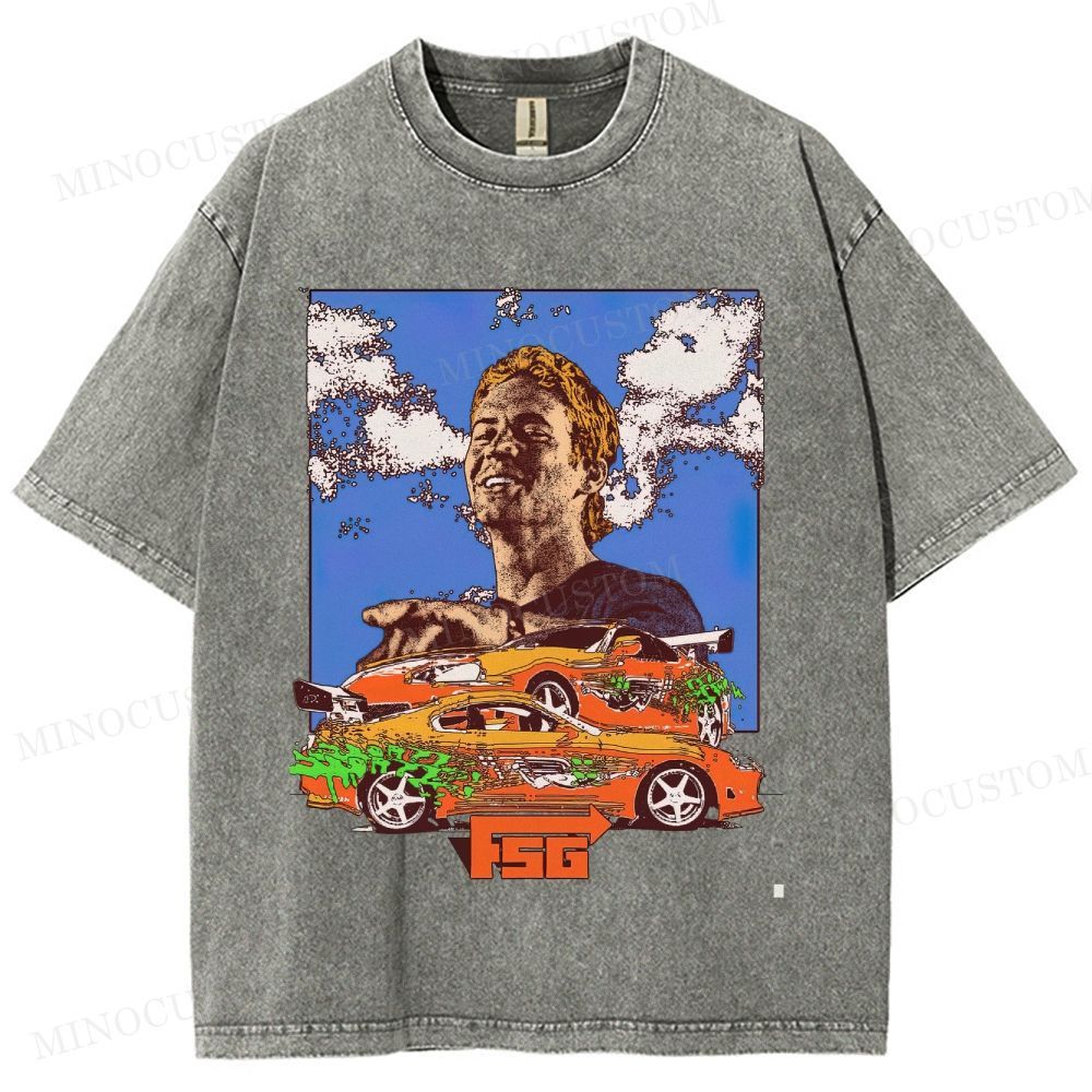 The Fast and the Furious Action Racing Retro Graphic Washed T-Shirt