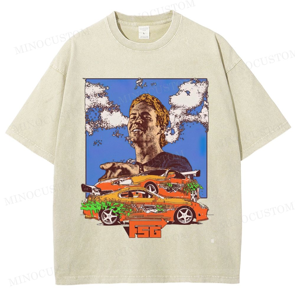 The Fast and the Furious Action Racing Retro Graphic Washed T-Shirt