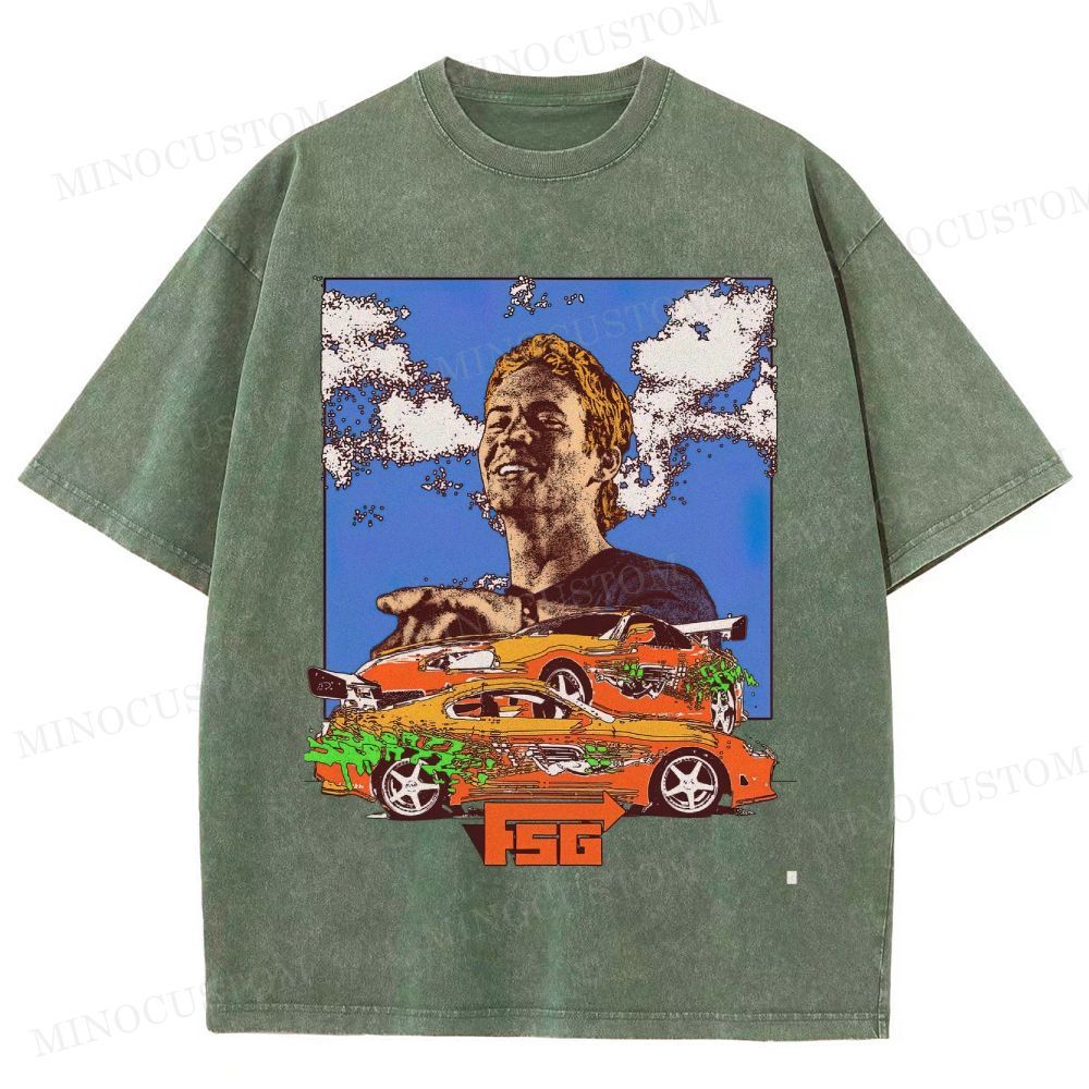 The Fast and the Furious Action Racing Retro Graphic Washed T-Shirt