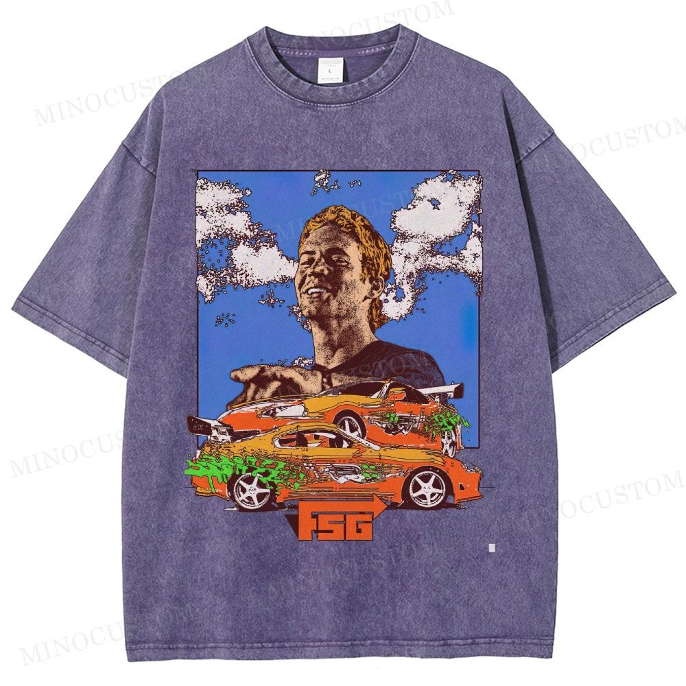 The Fast and the Furious Action Racing Retro Graphic Washed T-Shirt