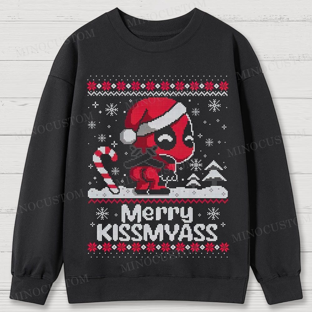 Deadpool Action Comedy Retro Christmas Graphic Cotton Sweatshirts 
