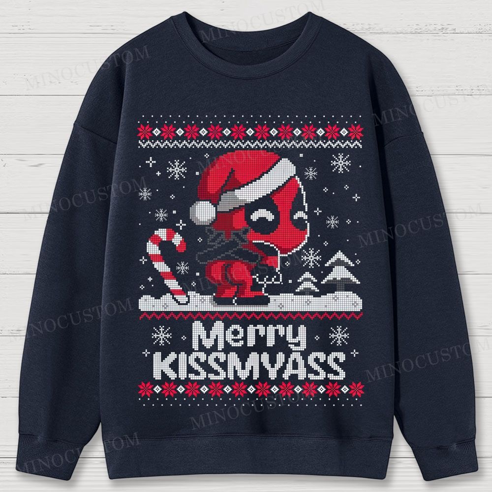 Deadpool Action Comedy Retro Christmas Graphic Cotton Sweatshirts 