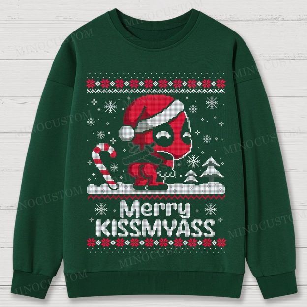 Deadpool Action Comedy Retro Christmas Graphic Cotton Sweatshirts 