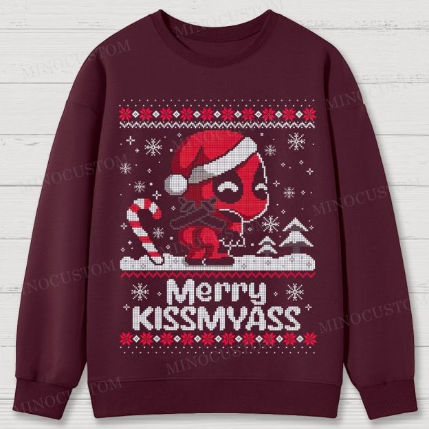 Deadpool Action Comedy Retro Christmas Graphic Cotton Sweatshirts 