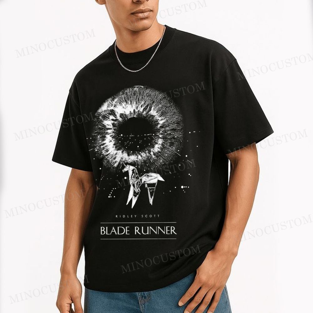 Blade Runner Sci-Fi Retro Eye & Origami Unicorn Graphic Cotton T-shirt