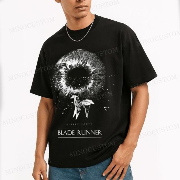 Blade Runner Sci-Fi Retro Eye & Origami Unicorn Graphic Cotton T-shirt