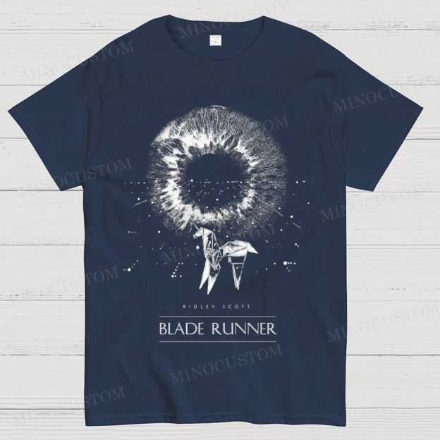Blade Runner Sci-Fi Retro Eye & Origami Unicorn Graphic Cotton T-shirt