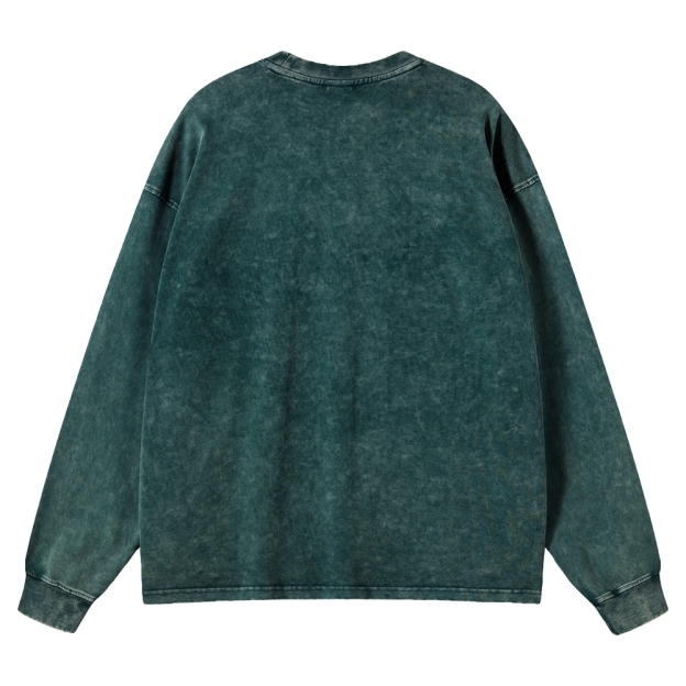 Sci-Fi Horror Town & Group Graphic Retro Washed Long-Sleeved T-Shirt