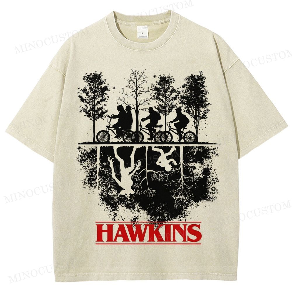 Sci-Fi Horror Town & Group Graphic Retro Washed T-Shirt