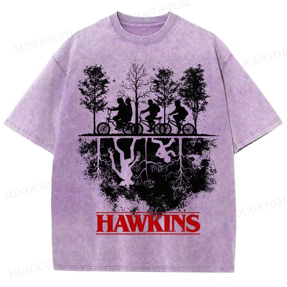 Sci-Fi Horror Town & Group Graphic Retro Washed T-Shirt