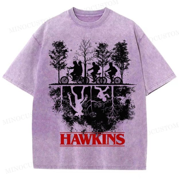 Sci-Fi Horror Town & Group Graphic Retro Washed T-Shirt