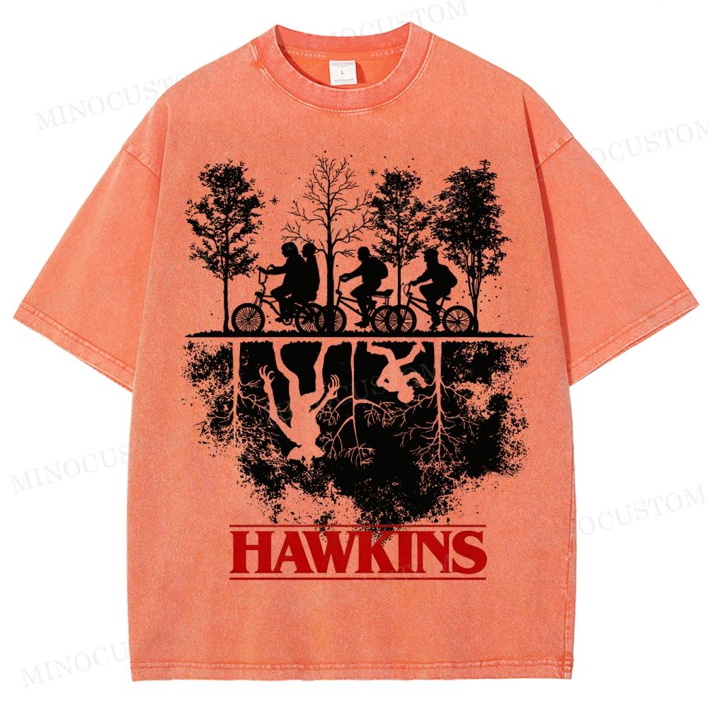 Sci-Fi Horror Town & Group Graphic Retro Washed T-Shirt