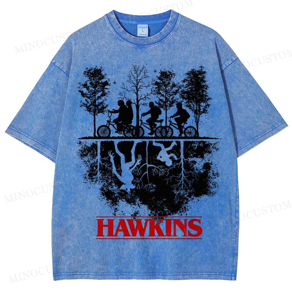 Sci-Fi Horror Town & Group Graphic Retro Washed T-Shirt