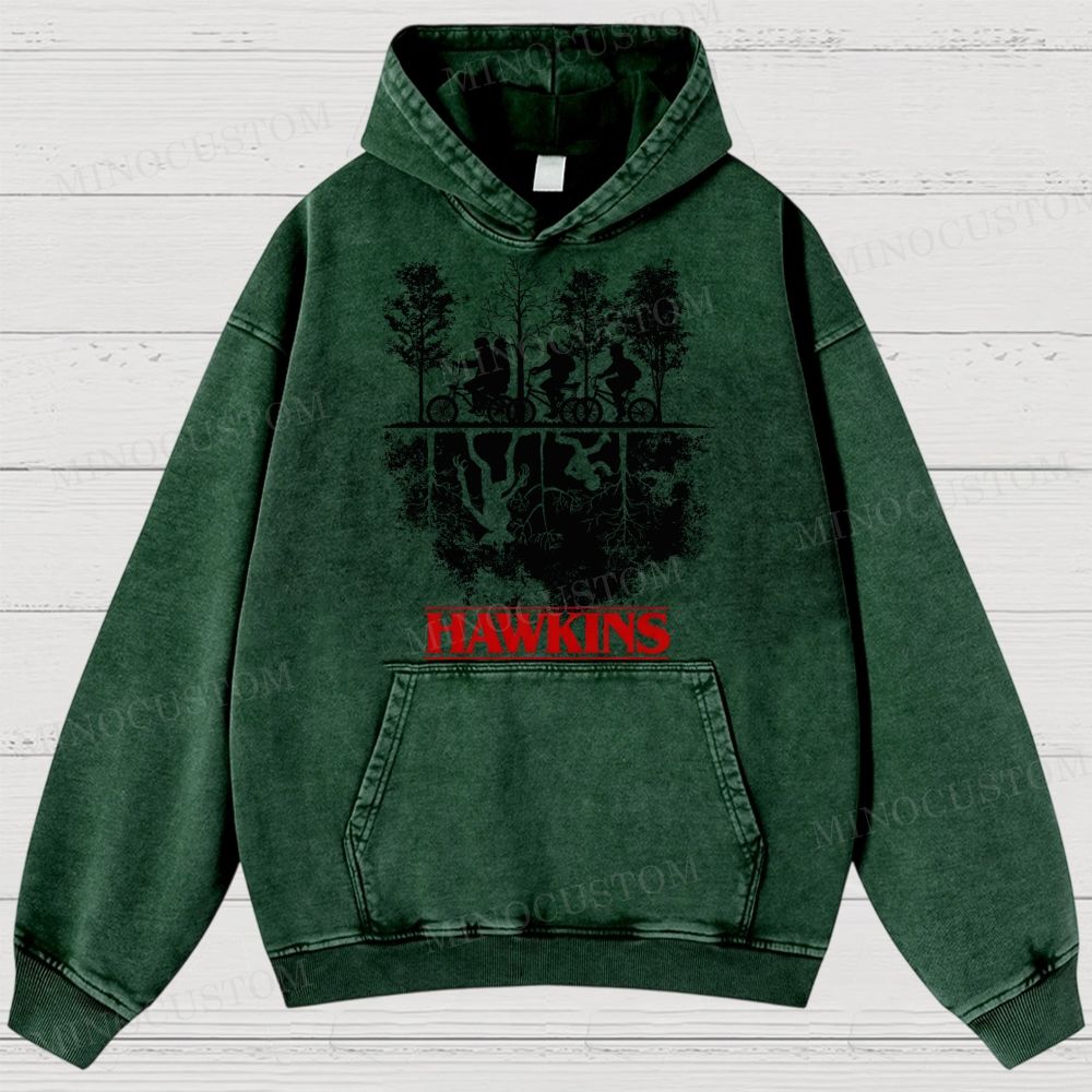 Sci-Fi Horror Town & Group Graphic Retro Washed Hoodies