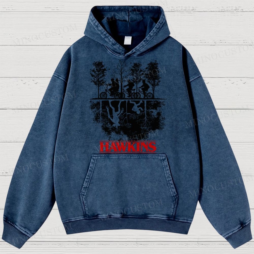 Sci-Fi Horror Town & Group Graphic Retro Washed Hoodies