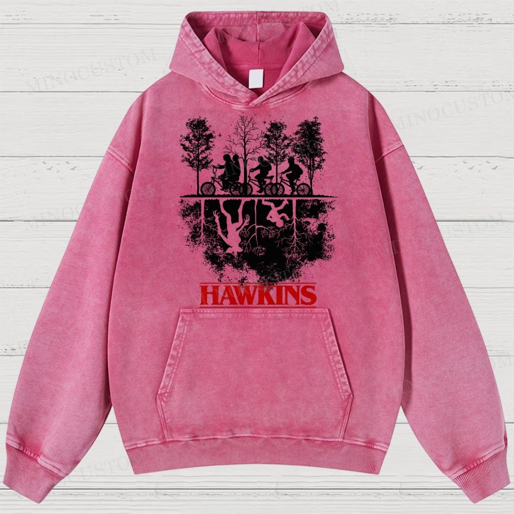 Sci-Fi Horror Town & Group Graphic Retro Washed Hoodies