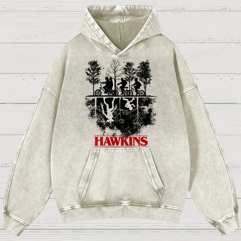 Sci-Fi Horror Town & Group Graphic Retro Washed Hoodies