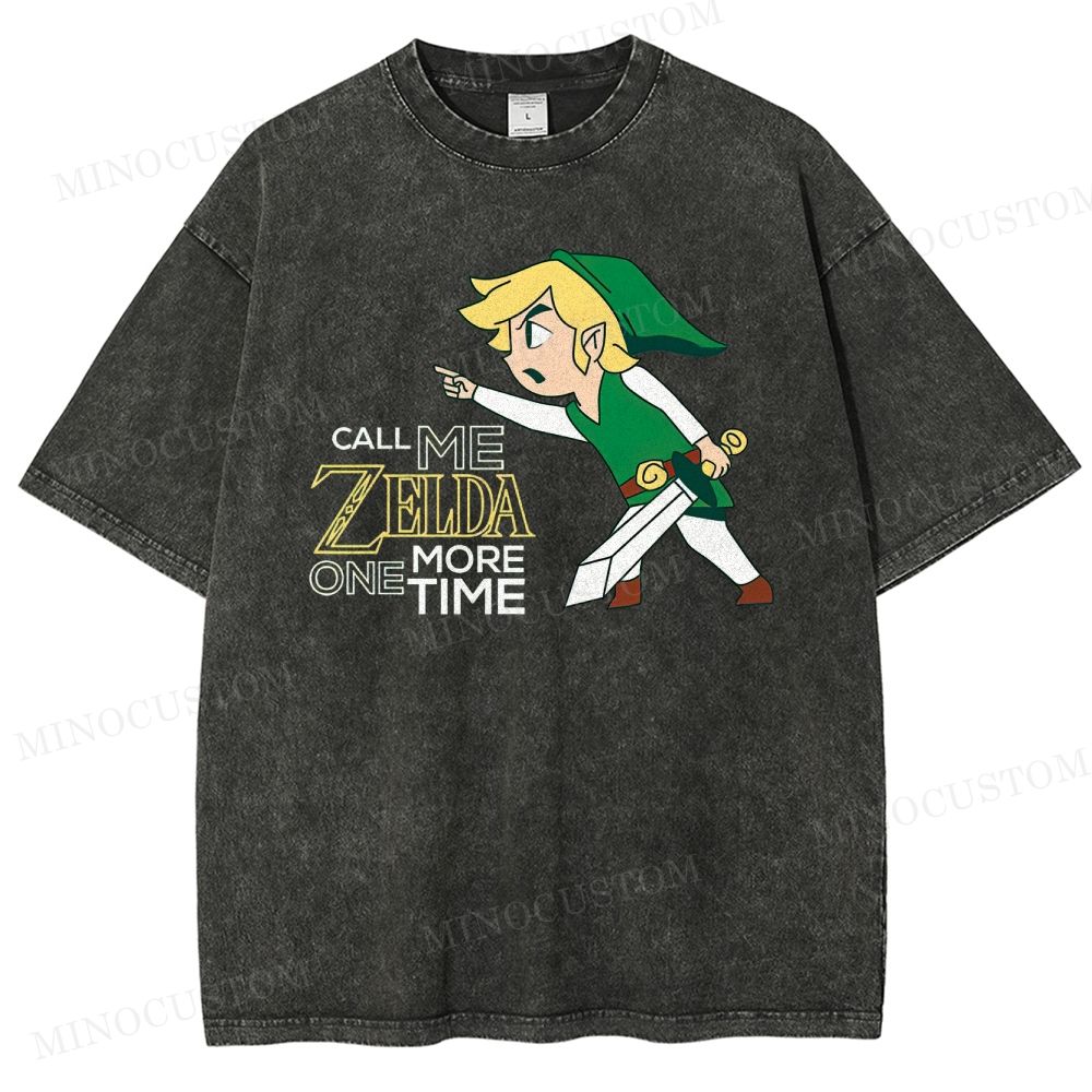 Retro Heroic Elf Graphic Washed T-Shirt