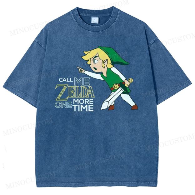 Retro Heroic Elf Graphic Washed T-Shirt