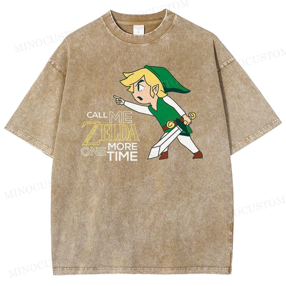Retro Heroic Elf Graphic Washed T-Shirt