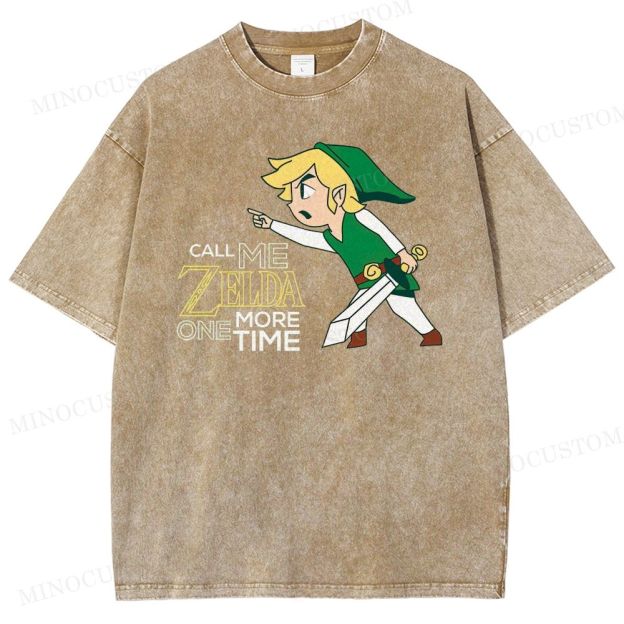 Retro Heroic Elf Graphic Washed T-Shirt