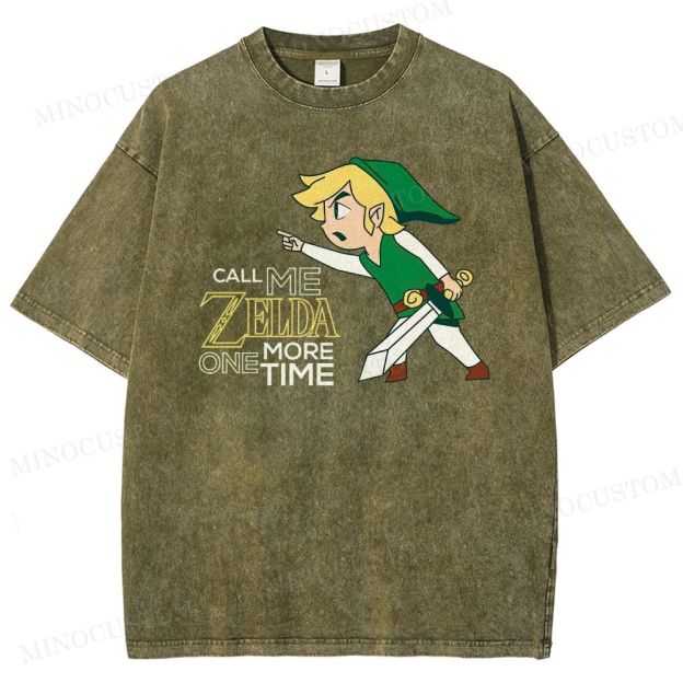 Retro Heroic Elf Graphic Washed T-Shirt